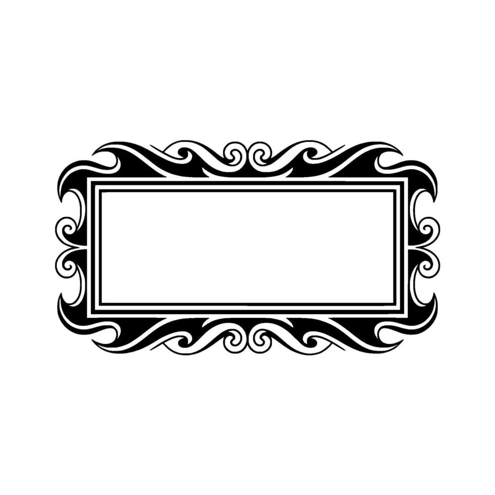 Elegant Ornate Frame with Swirls and Space for Text. vector