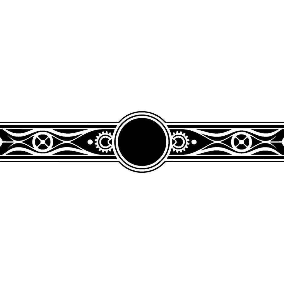 Minimalist Steampunk Banner with Gears and Decorative Elements. vector