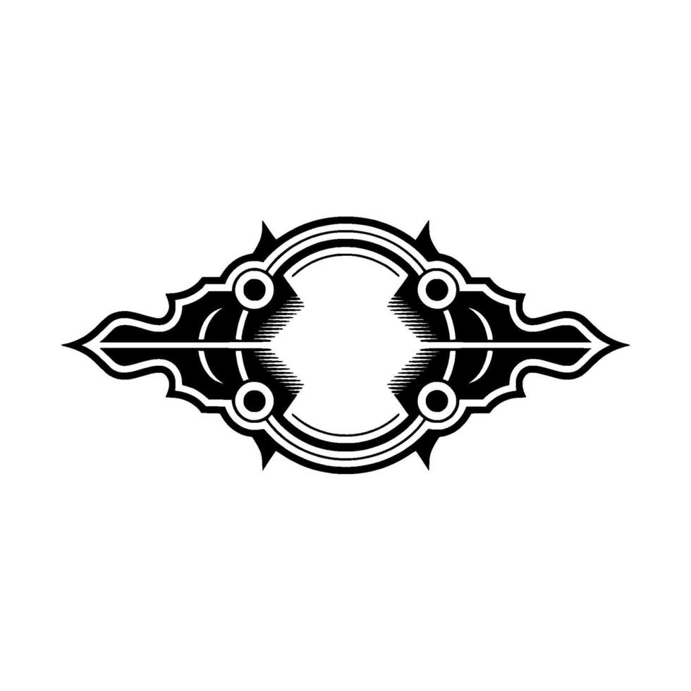 Abstract Geometric Emblem in Black White. vector