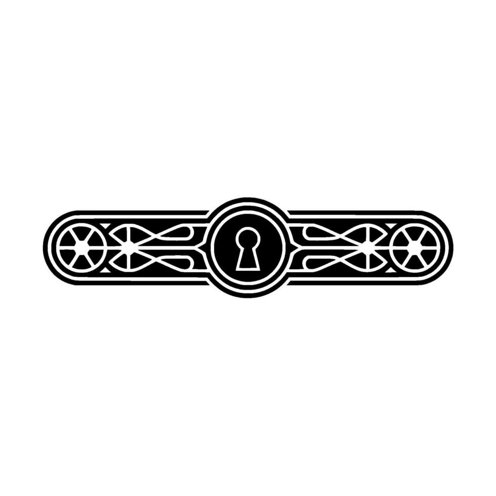 Elegant Keyhole Decorative Element in Art Deco Style. vector