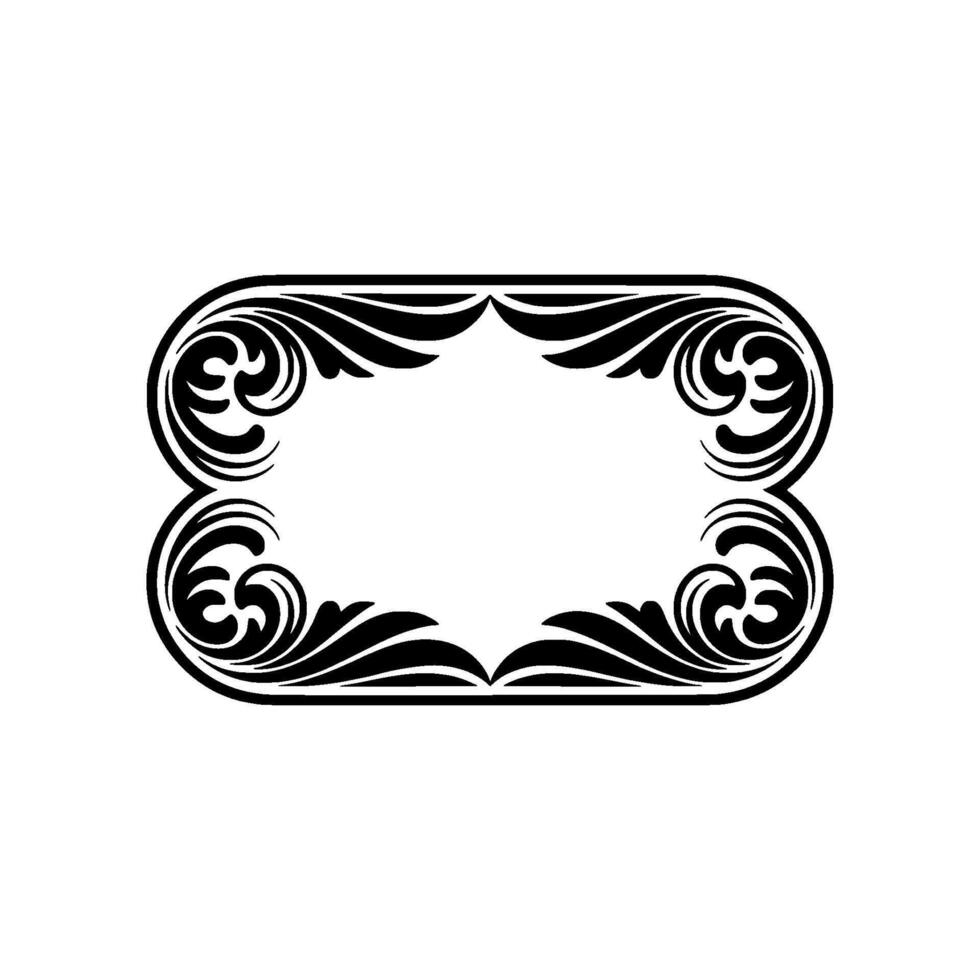 Elegant Black Ornate Frame with Swirls. vector