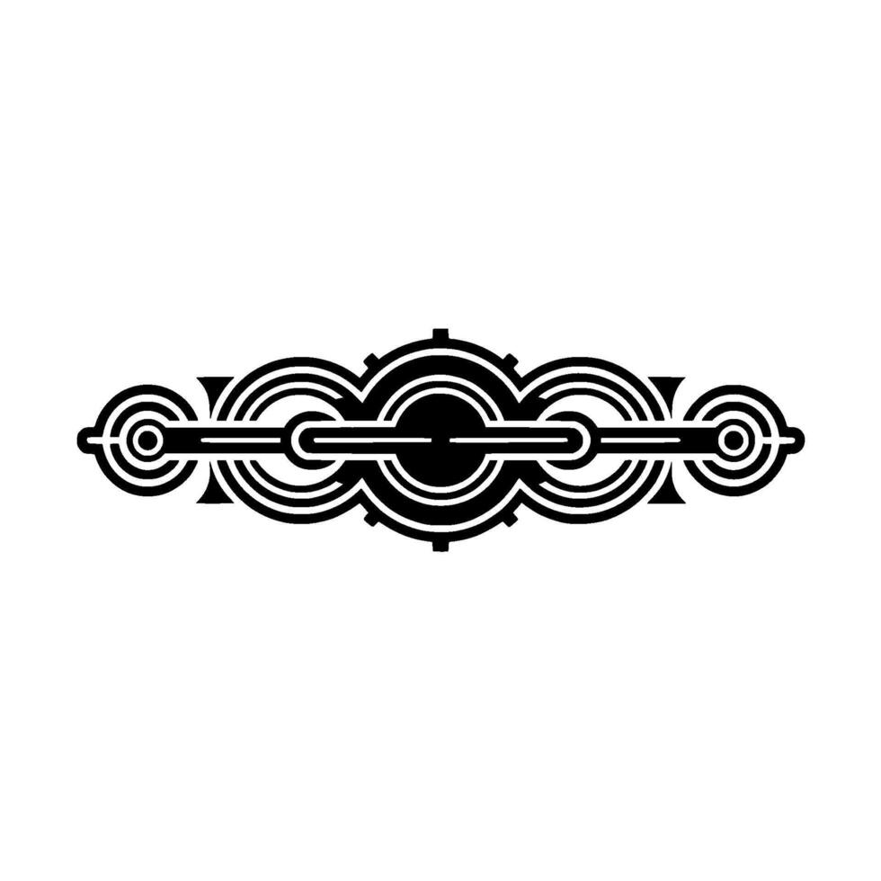 Art Deco Ornament Elegant Black and Gold on White. vector