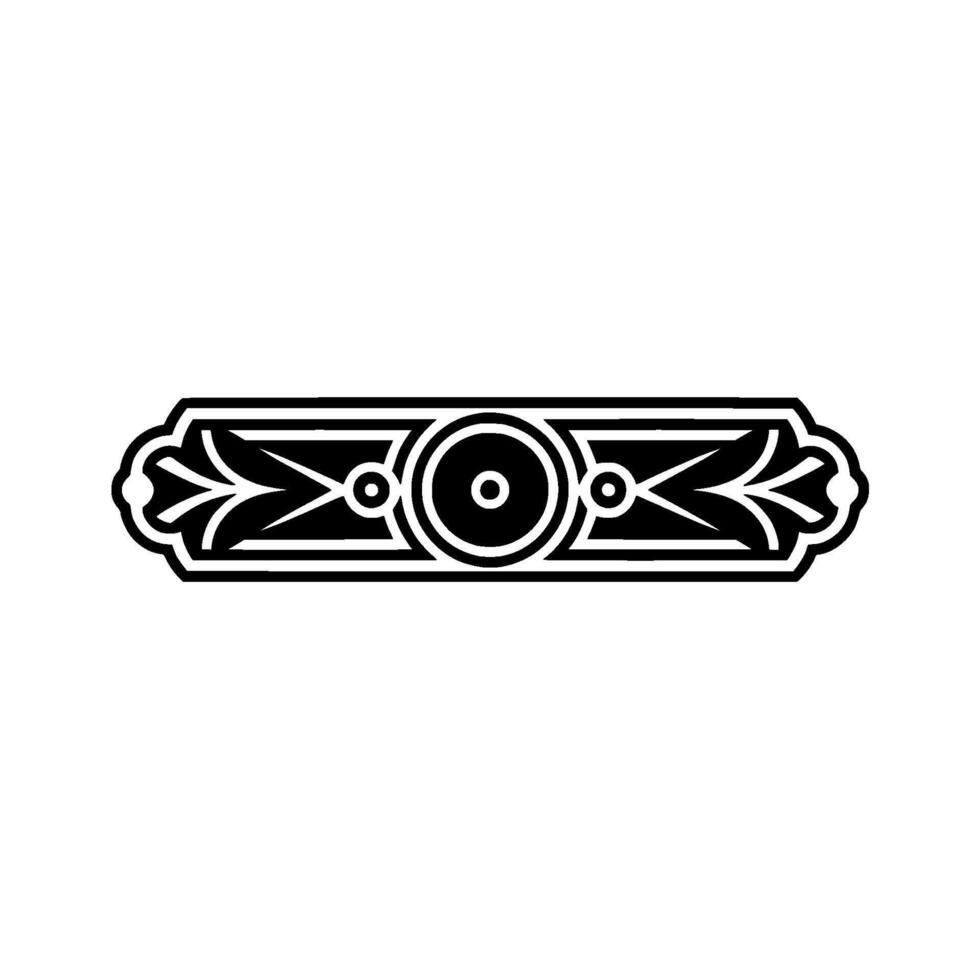 Ornamental Geometric Black and White Element. vector