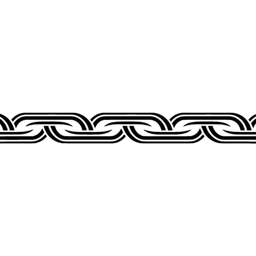 Minimalist Chain Pattern Border, Black and White , Element. vector
