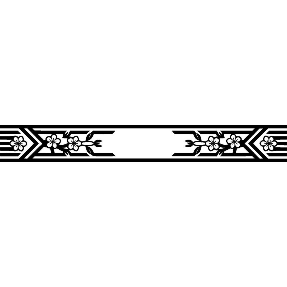 Elegant Floral Border with Geometric Elements. vector