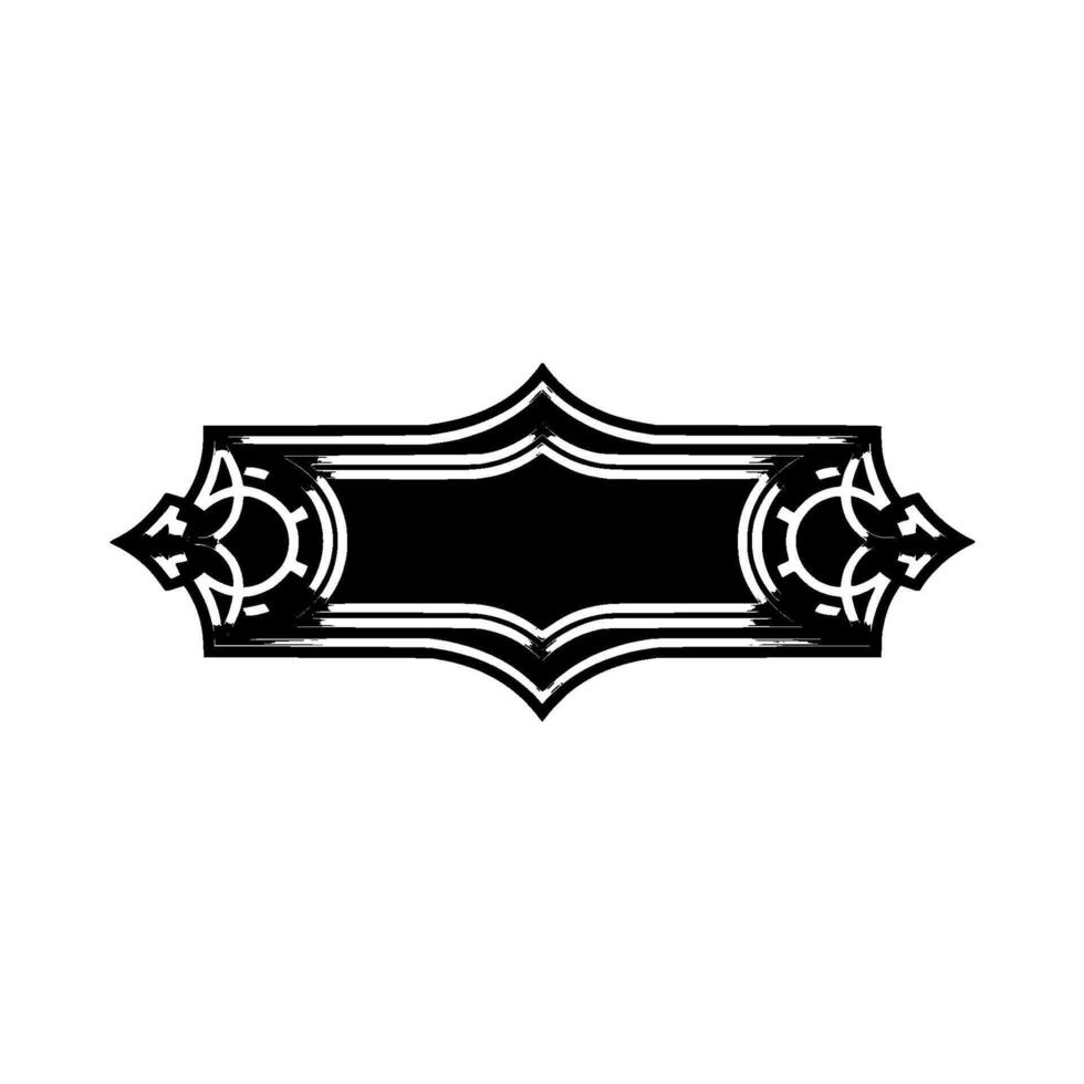 Black Silver Geometric Emblem, Elegant Element. vector