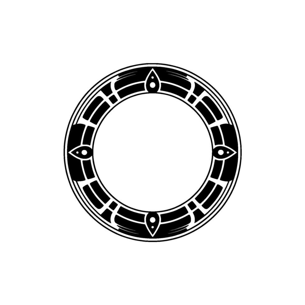 Geometric Ring Illustration Art Deco Circle, Simple Element. vector