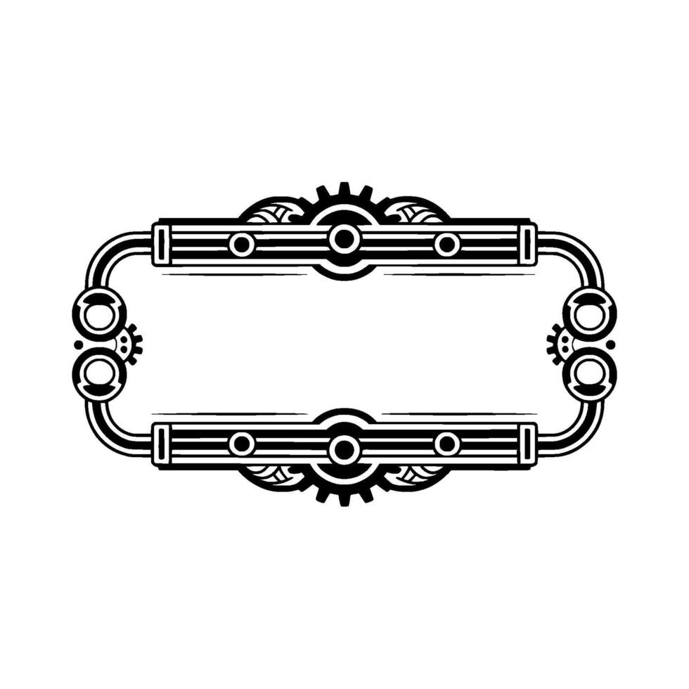 Steampunk Frame - Mechanical Border , Decorative, Retro Style. vector