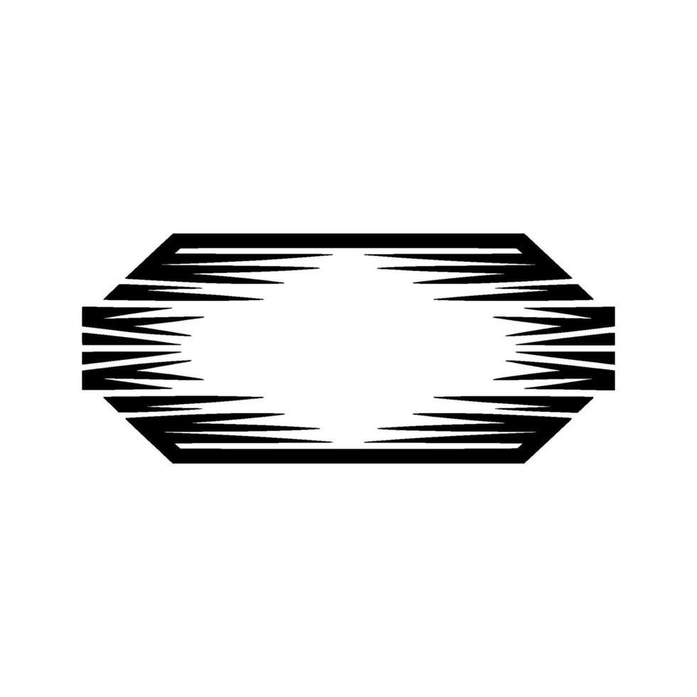 Geometric Black Angular Frame on White. vector