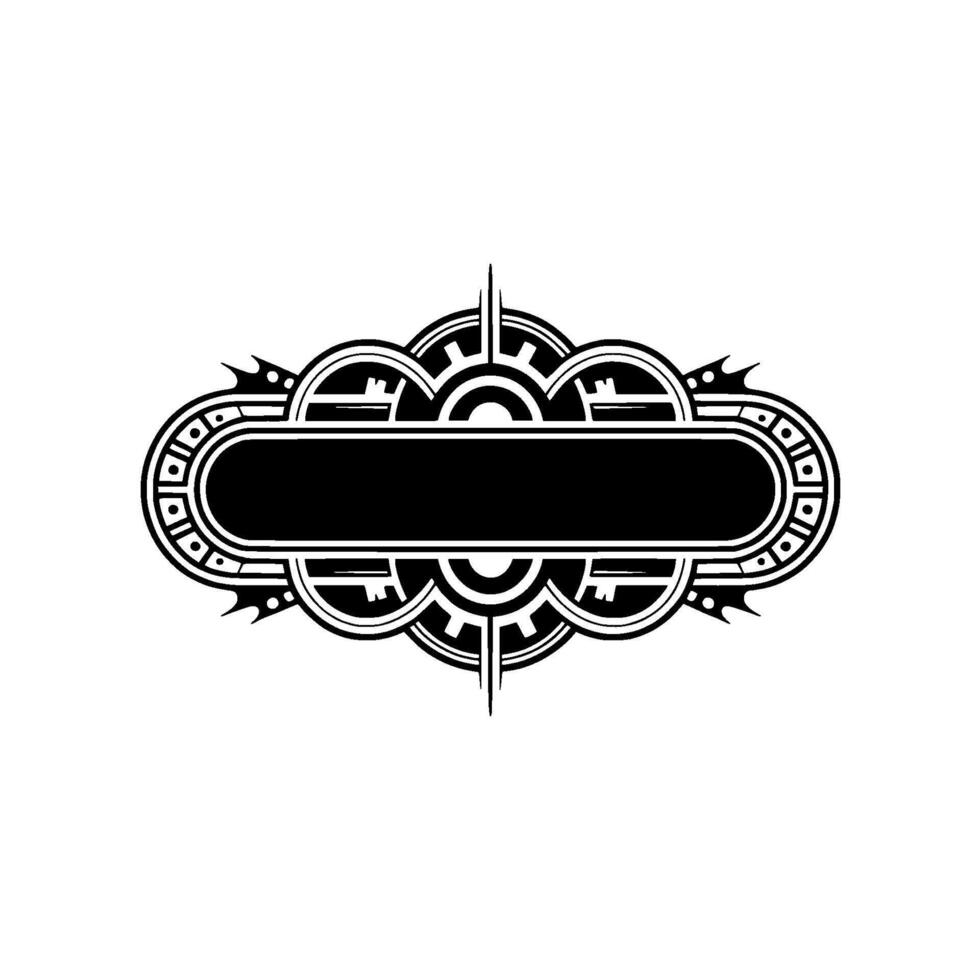 Deco-Inspired Emblem with Blank Banner - Minimalist, Modern. vector