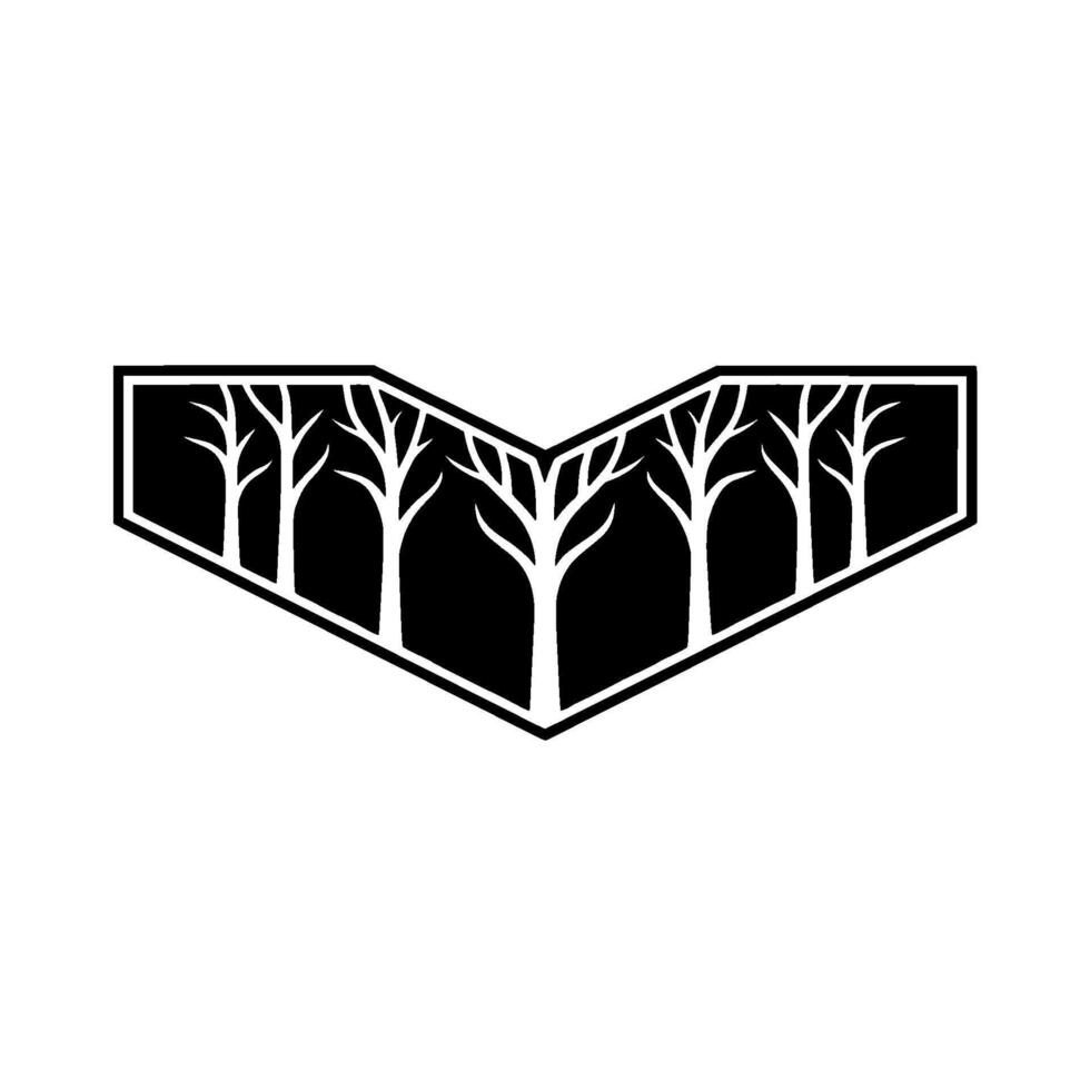 Geometric Forest in Black, White Gray. vector