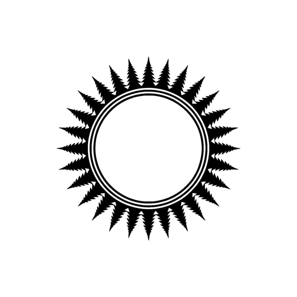 Forest Sunburst - Black and White Circular on Gray. vector
