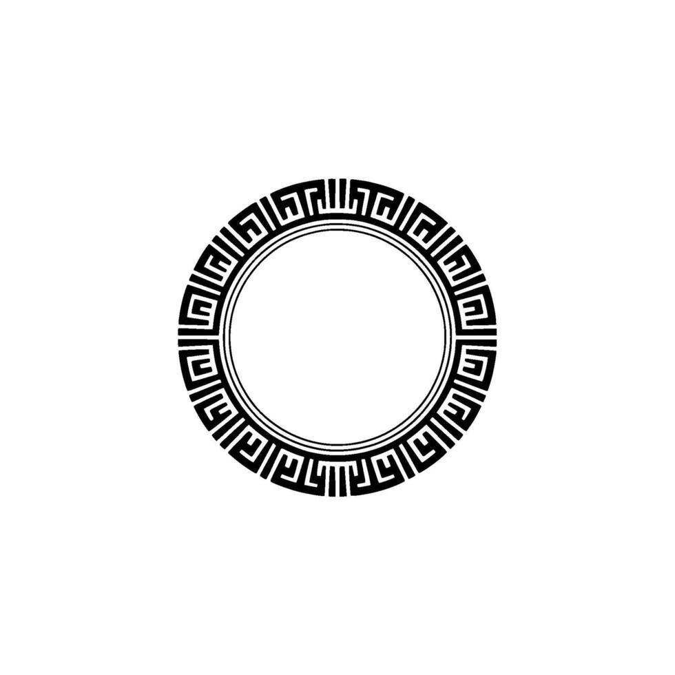 Geometric Greek Key Frame with Light Beams - Modern. vector