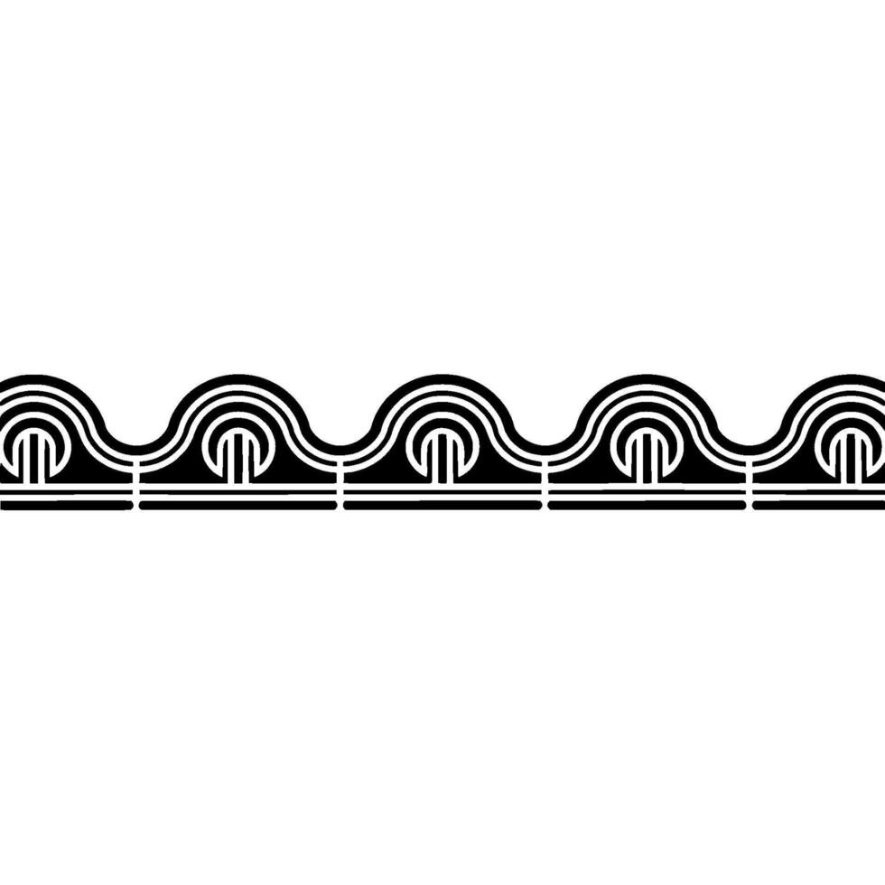 Abstract Geometric Black and White Border on White Background. vector