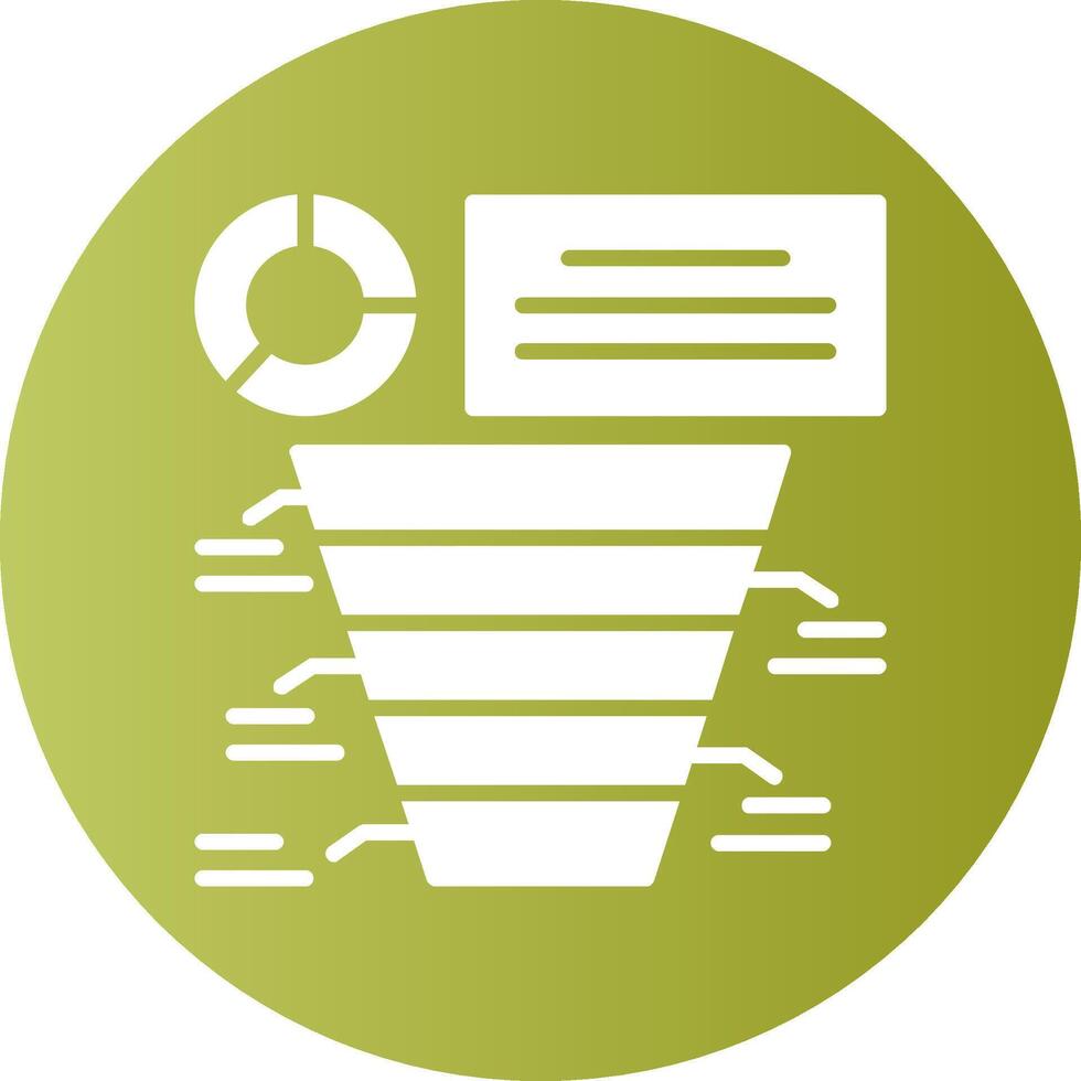 Funnel chart Circle Gradient Style Icon vector