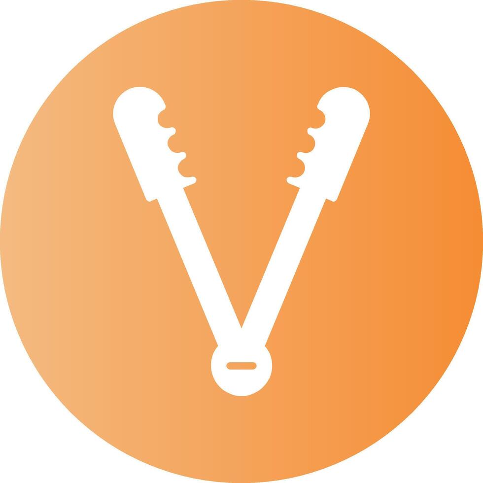 Tongs Circle Gradient Style Icon vector
