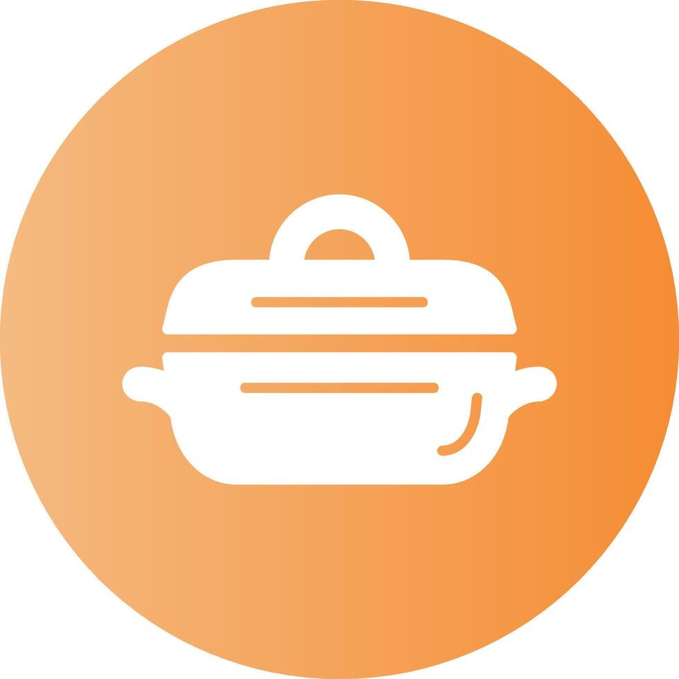 Pot Solid Gradient Circle Icon vector