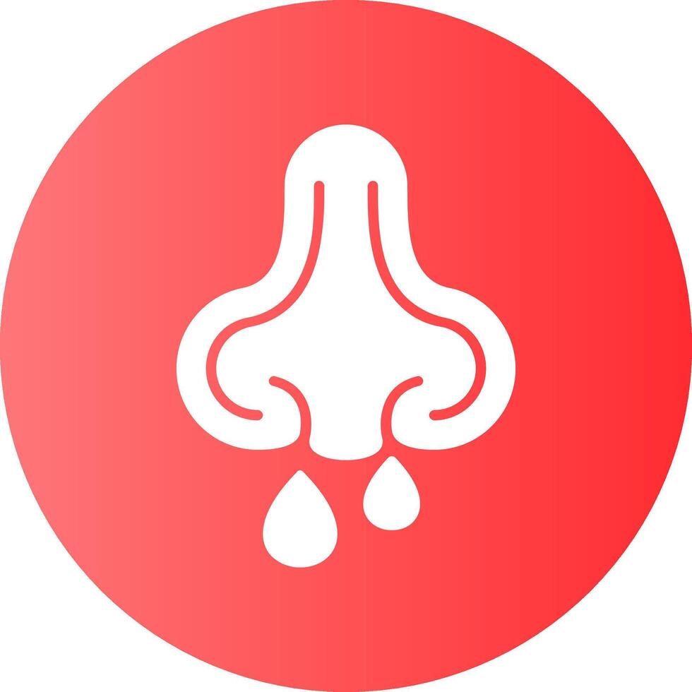 Nose bleeding Circle Gradient Style Icon vector