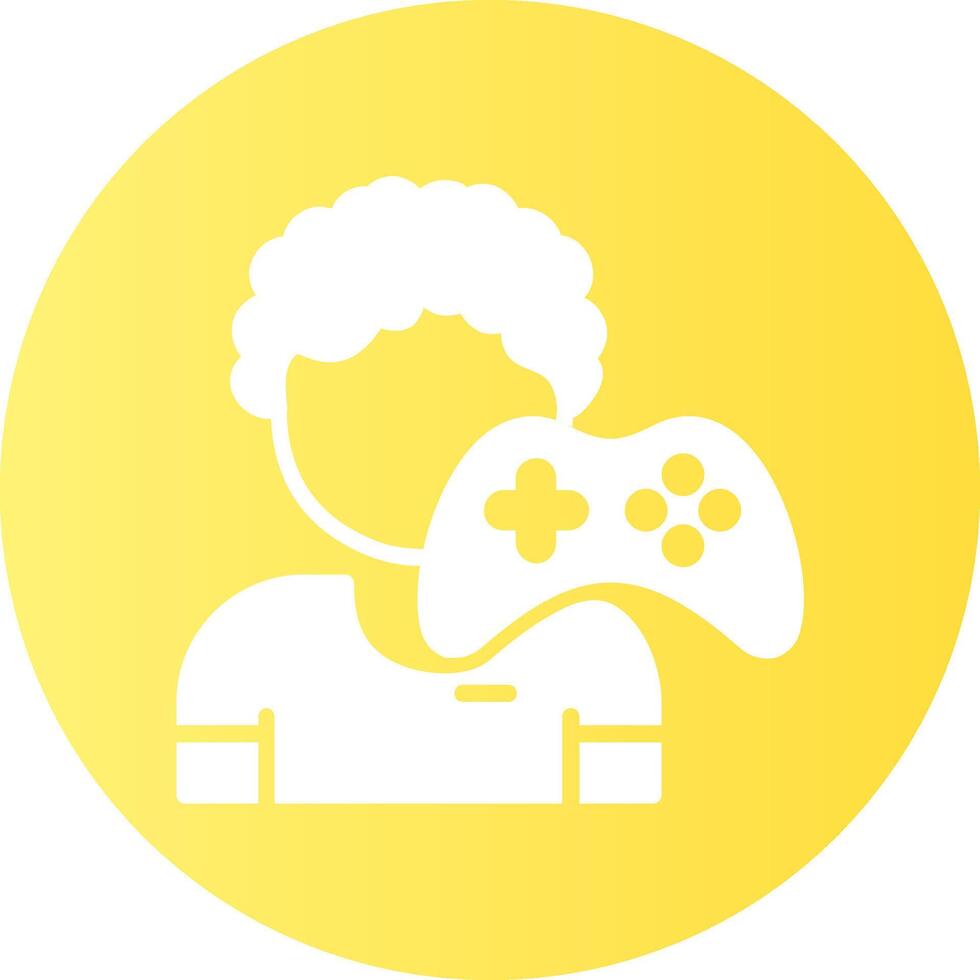 White Gamer Gradient Circle Icon vector