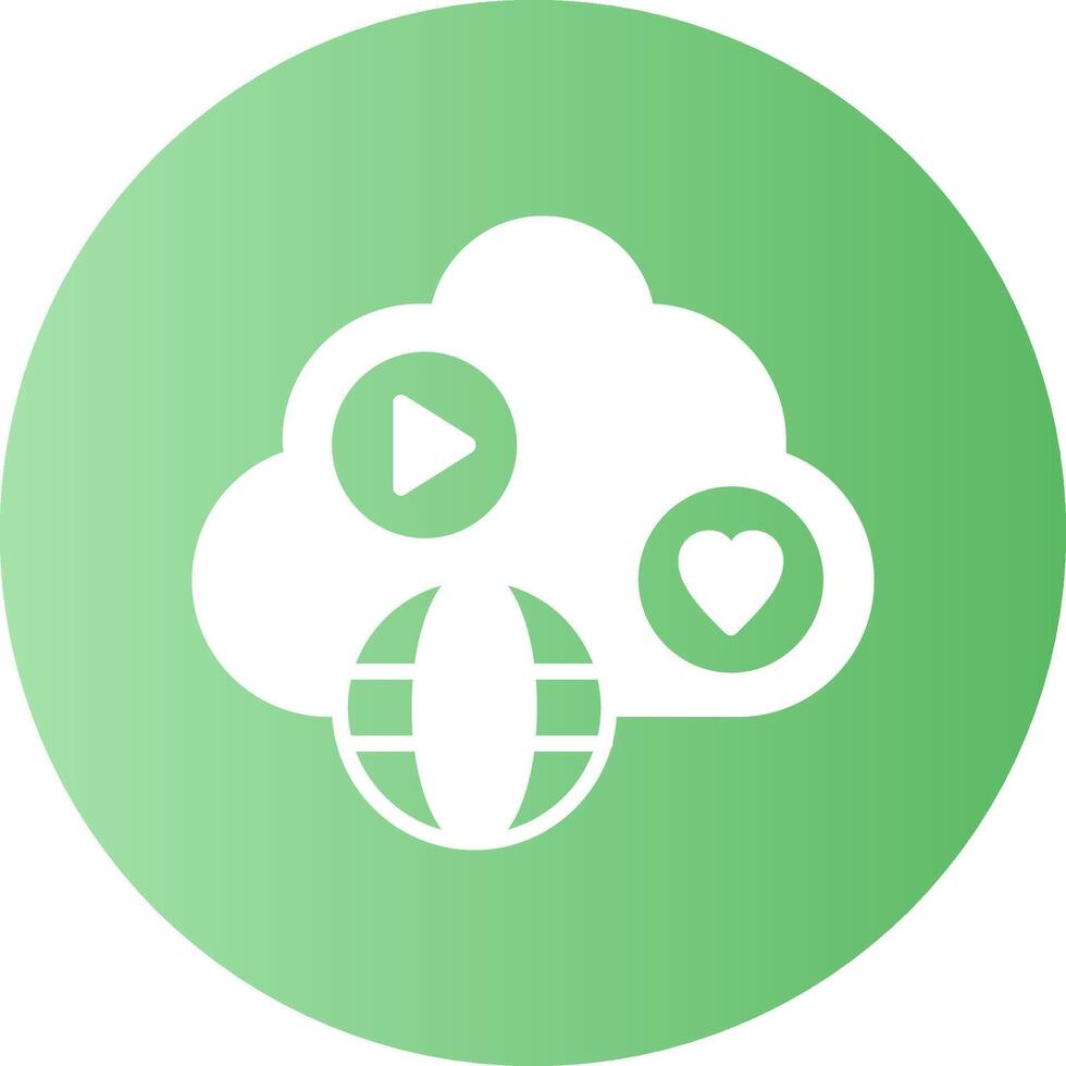 White Cloud Gradient Circle Icon vector