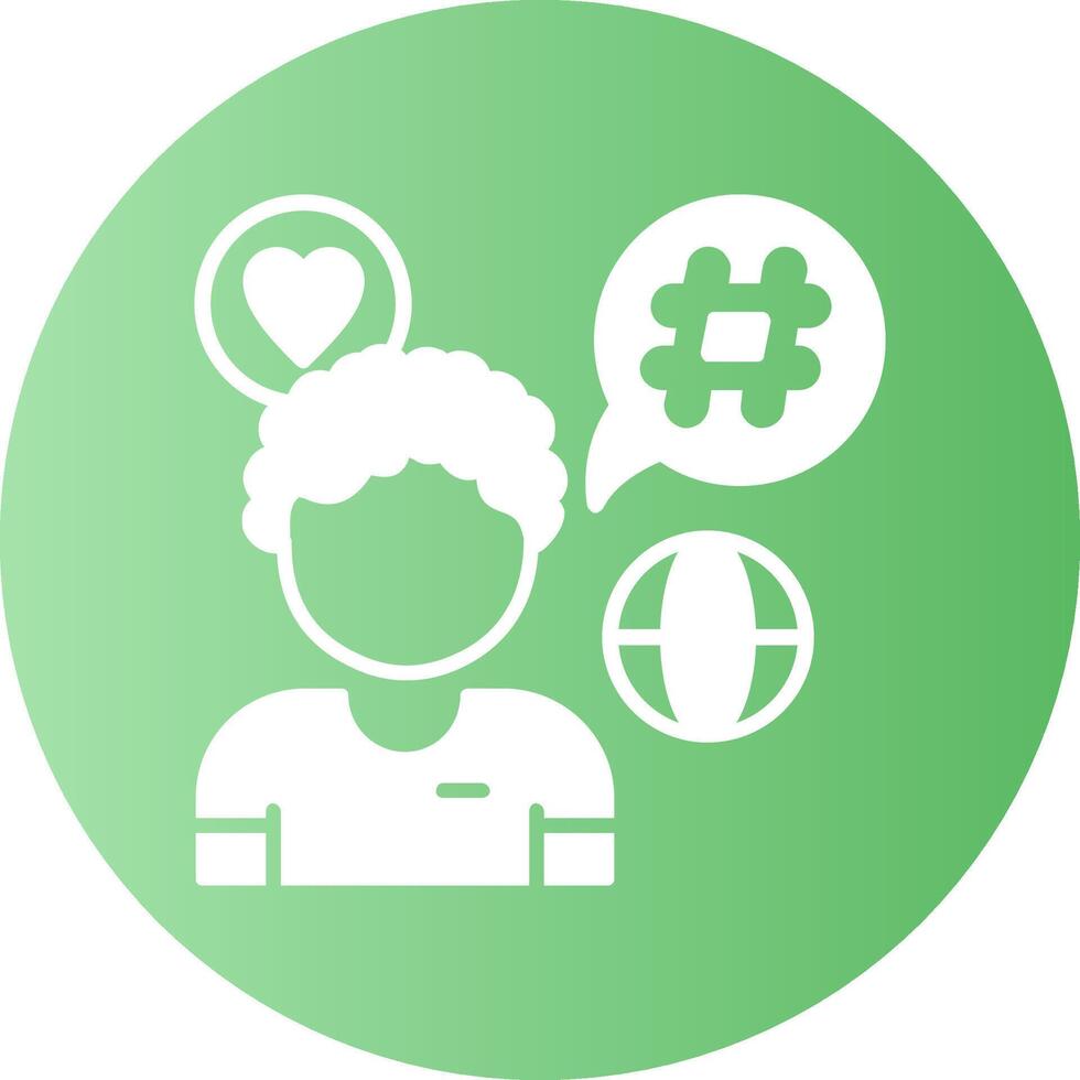Hashtag Boy Gradient Circle Icon vector