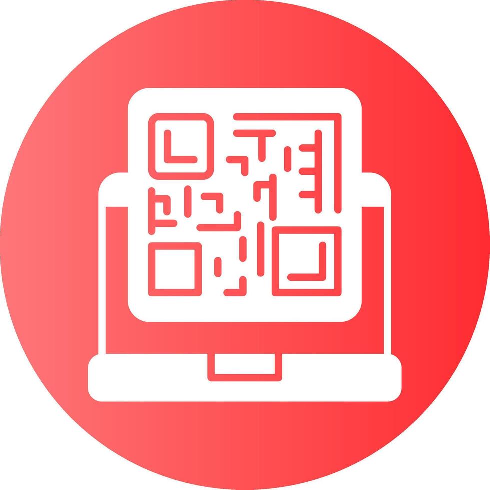 Qr code Gradient Circle Icon Design vector