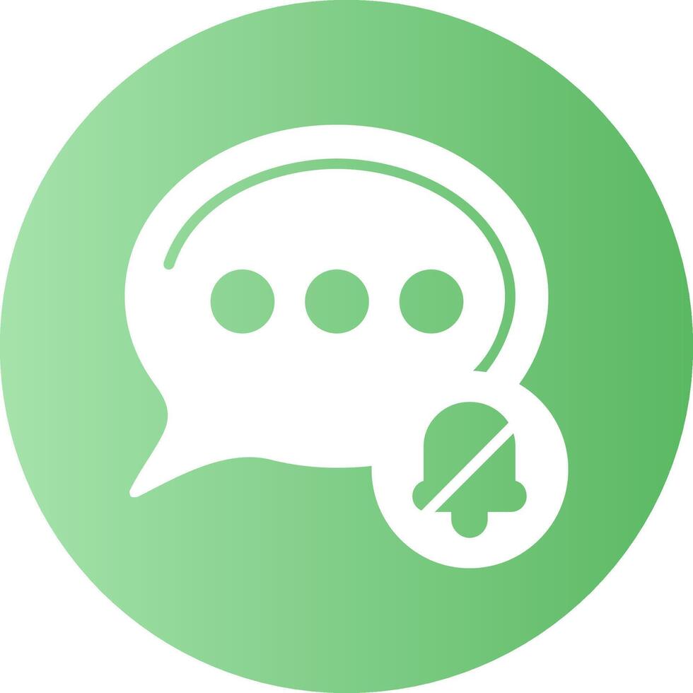 Silent mode Notification Gradient Circle Icon vector