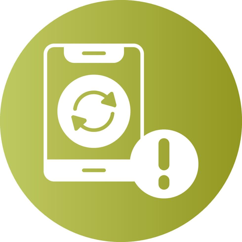 Sync Notification Gradient Circle Icon vector
