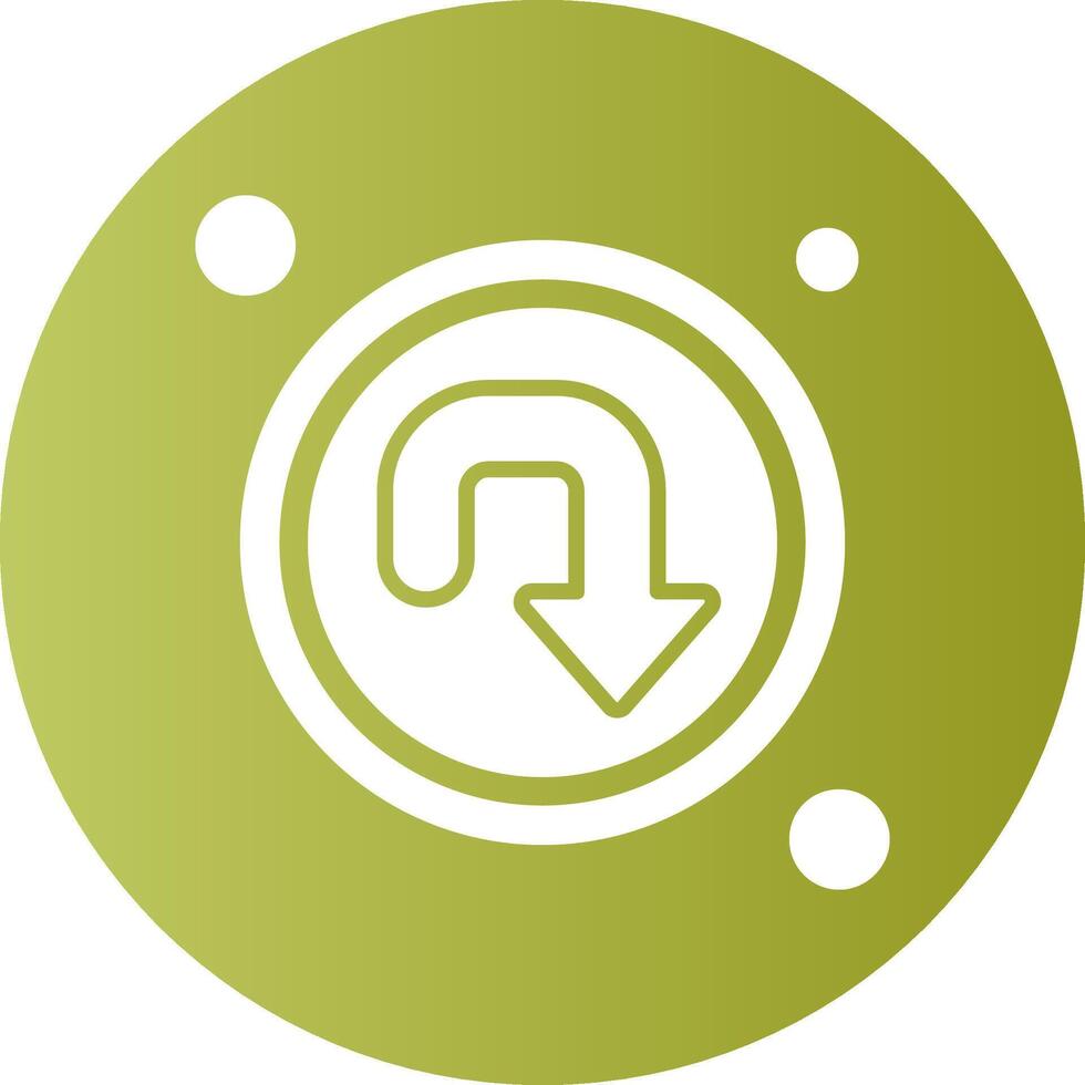 U turn Navigation Gradient Circle Icon vector
