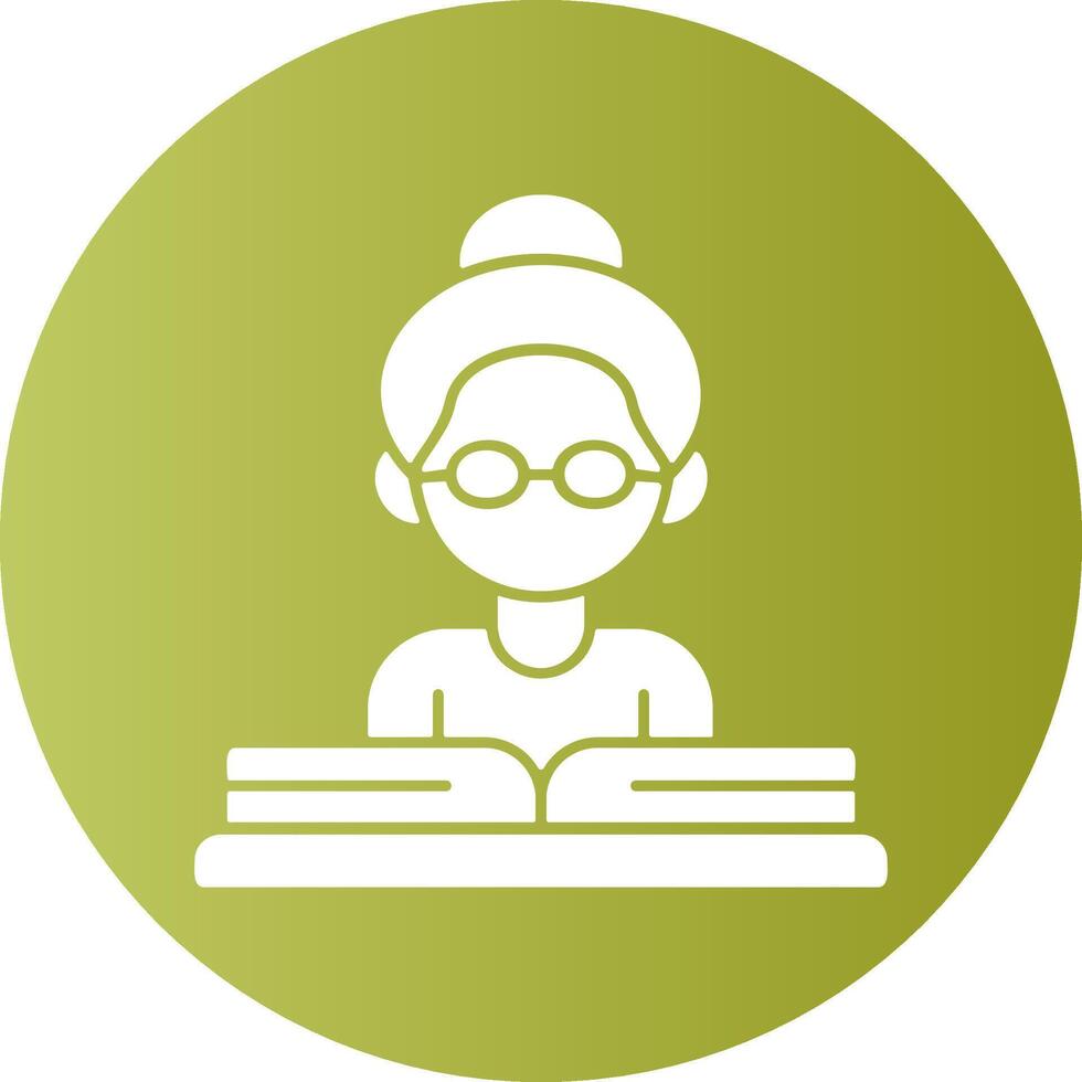 Teacher with a book Gradient Circle Icon vector