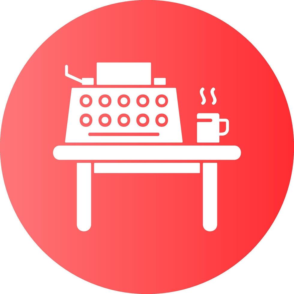 Writing desk Gradient Circle Icon vector