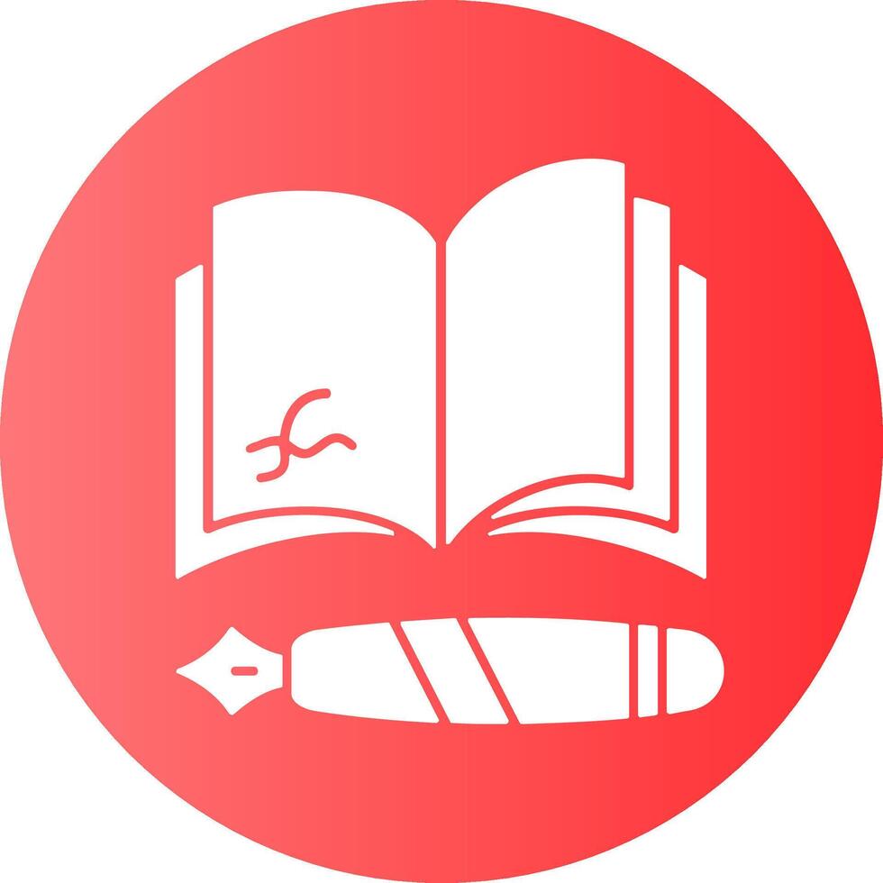 Author signing a book Gradient Circle Icon vector