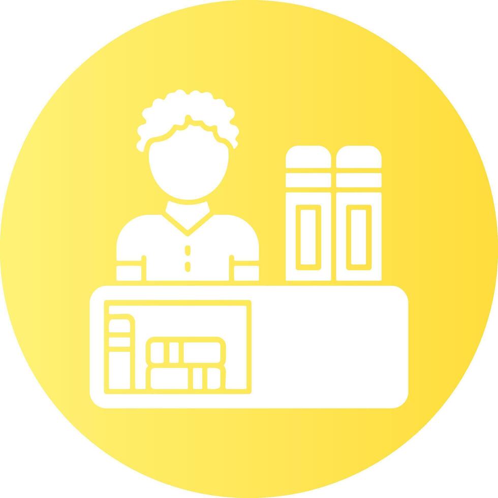 Library checkout counter Gradient Circle Icon vector