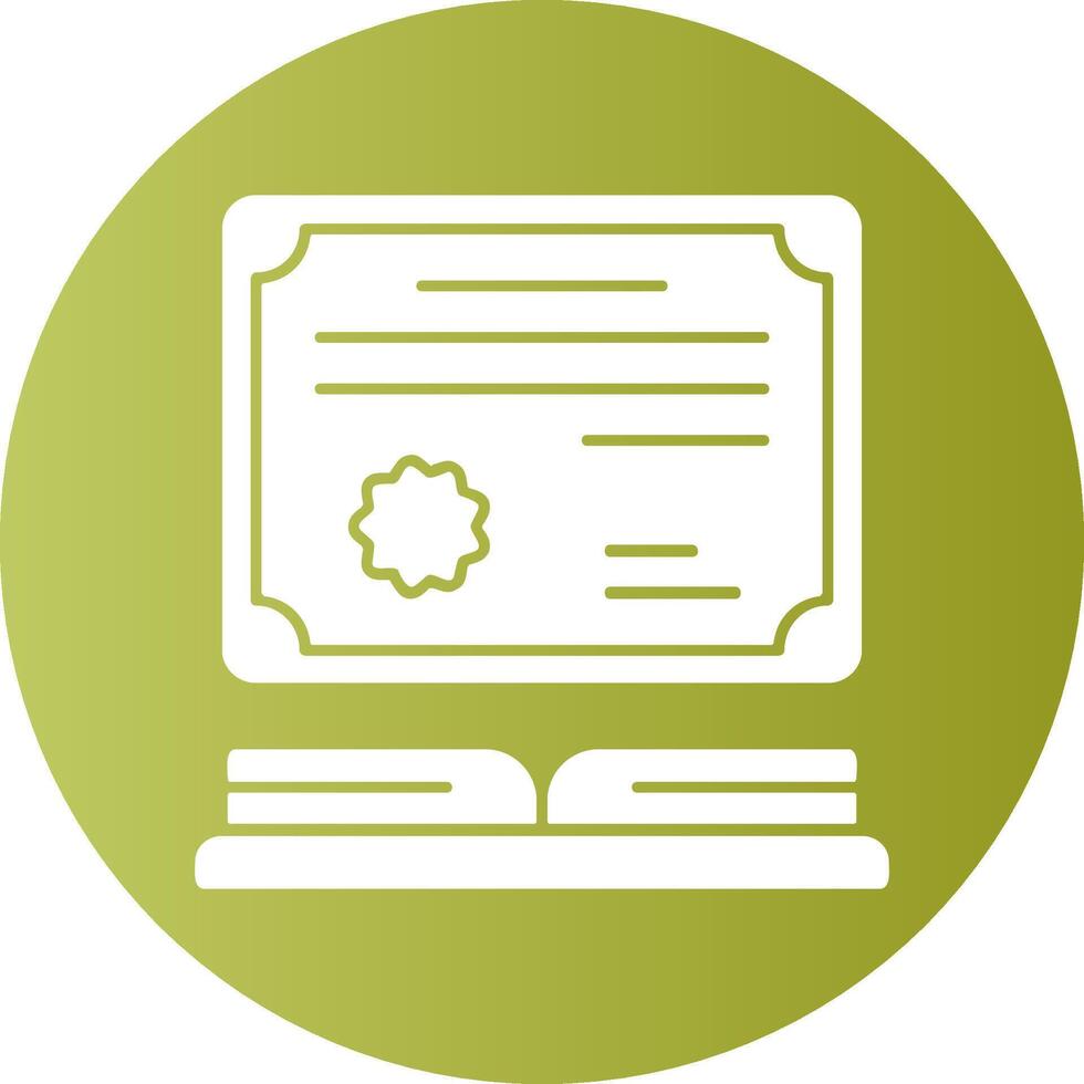Literacy certificate Gradient Circle Icon vector