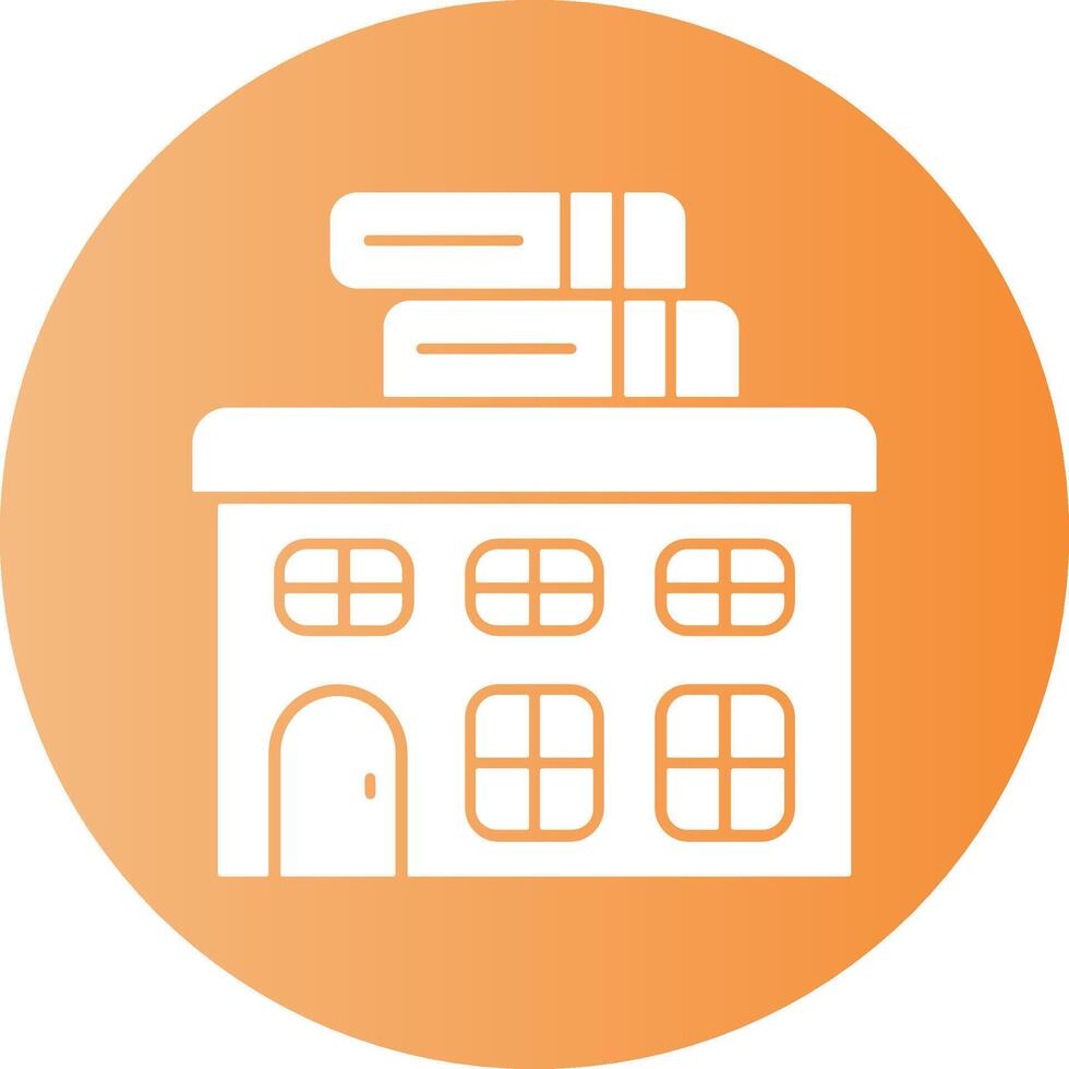 School library Gradient Circle Icon vector