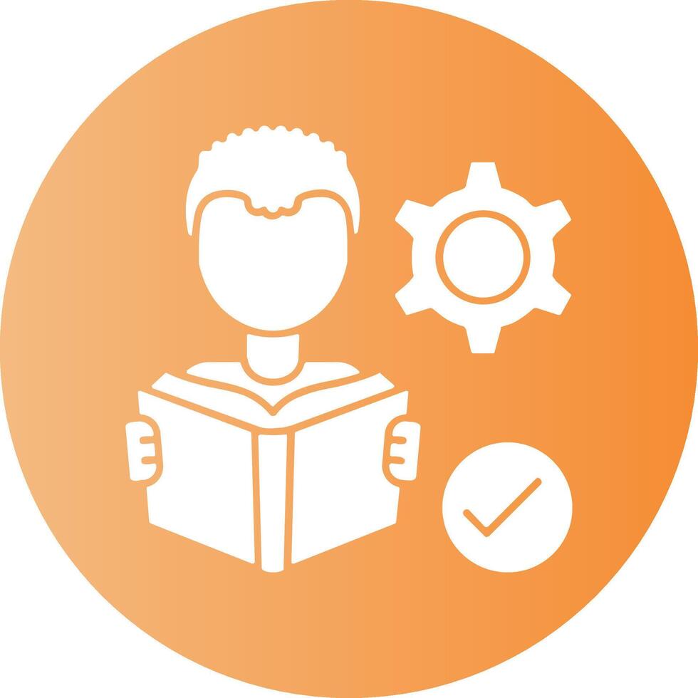 Study Skills Gradient Circle Icon vector