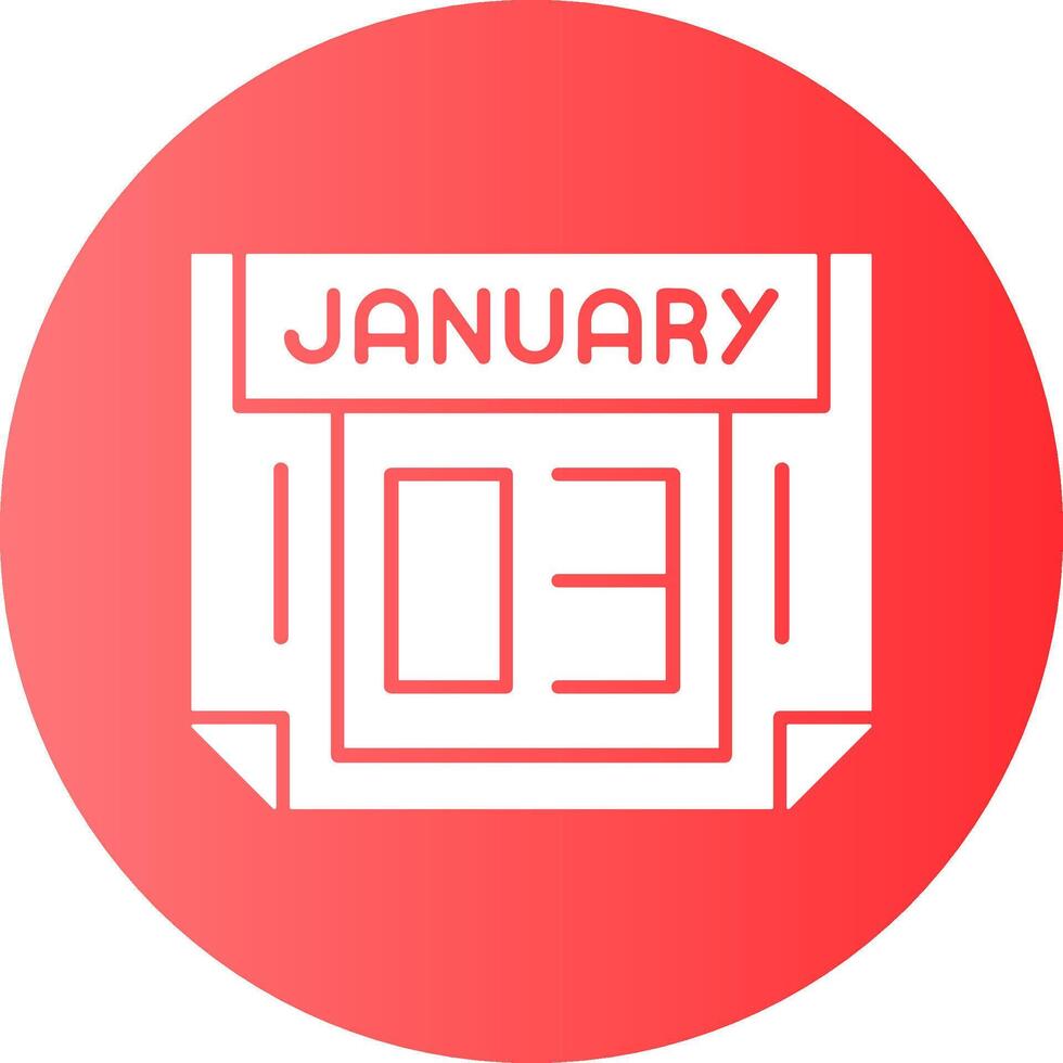 3 January Gradient Circle Icon vector