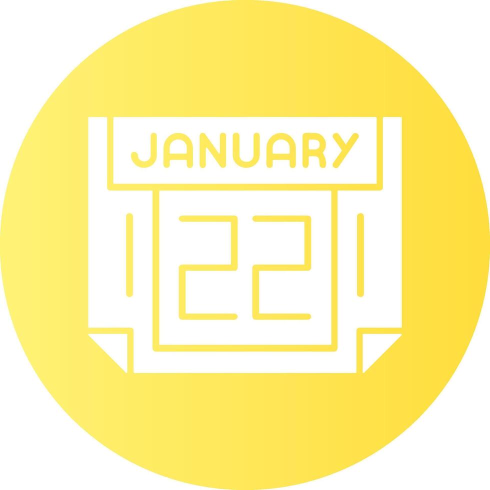 22 January Gradient Circle Icon vector
