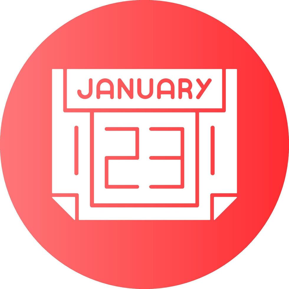 23 January Gradient Circle Icon vector