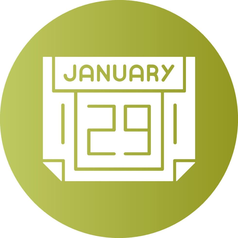 29 January Gradient Circle Icon vector