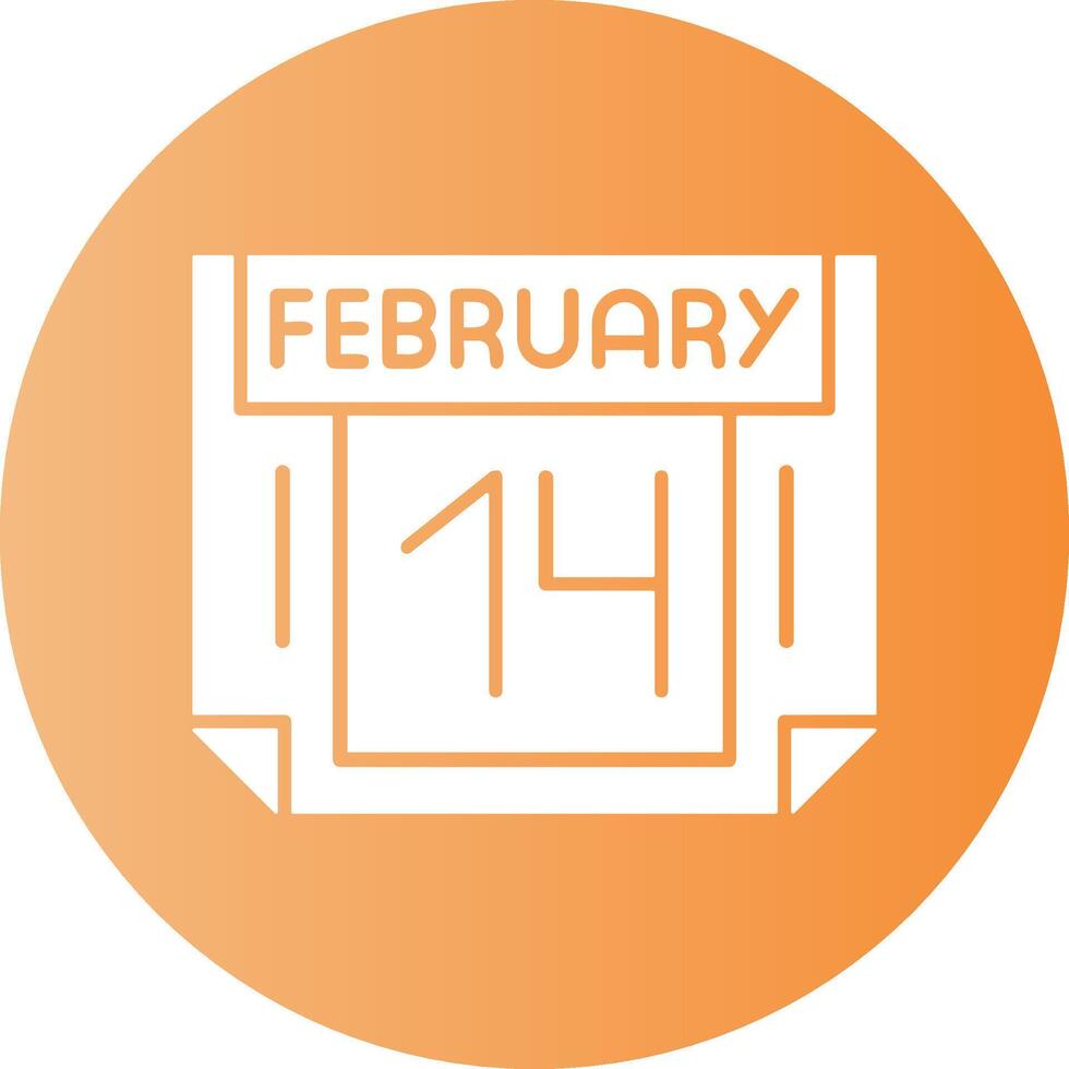 14 February Gradient Circle Icon vector