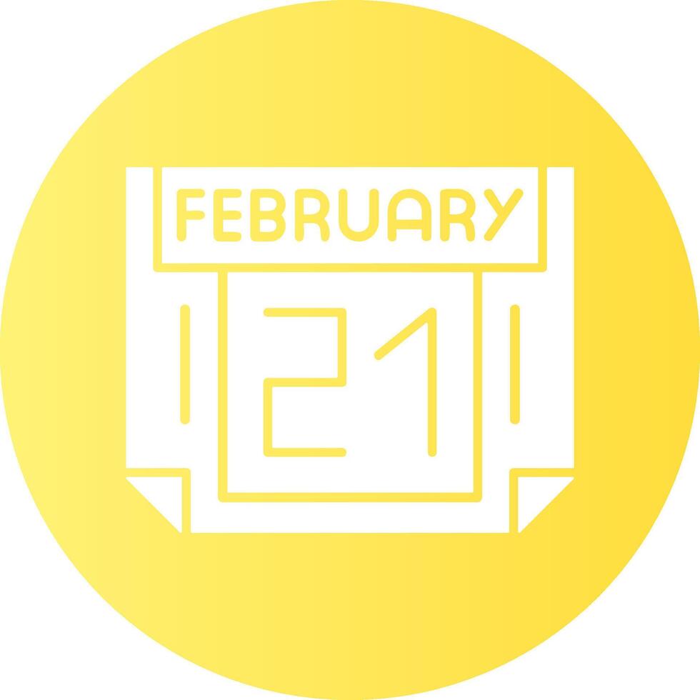 21 February Gradient Circle Icon vector