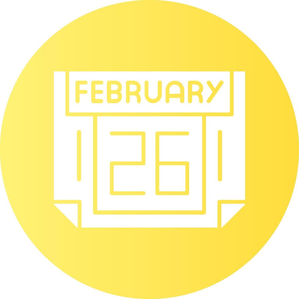 26 February Gradient Circle Icon vector
