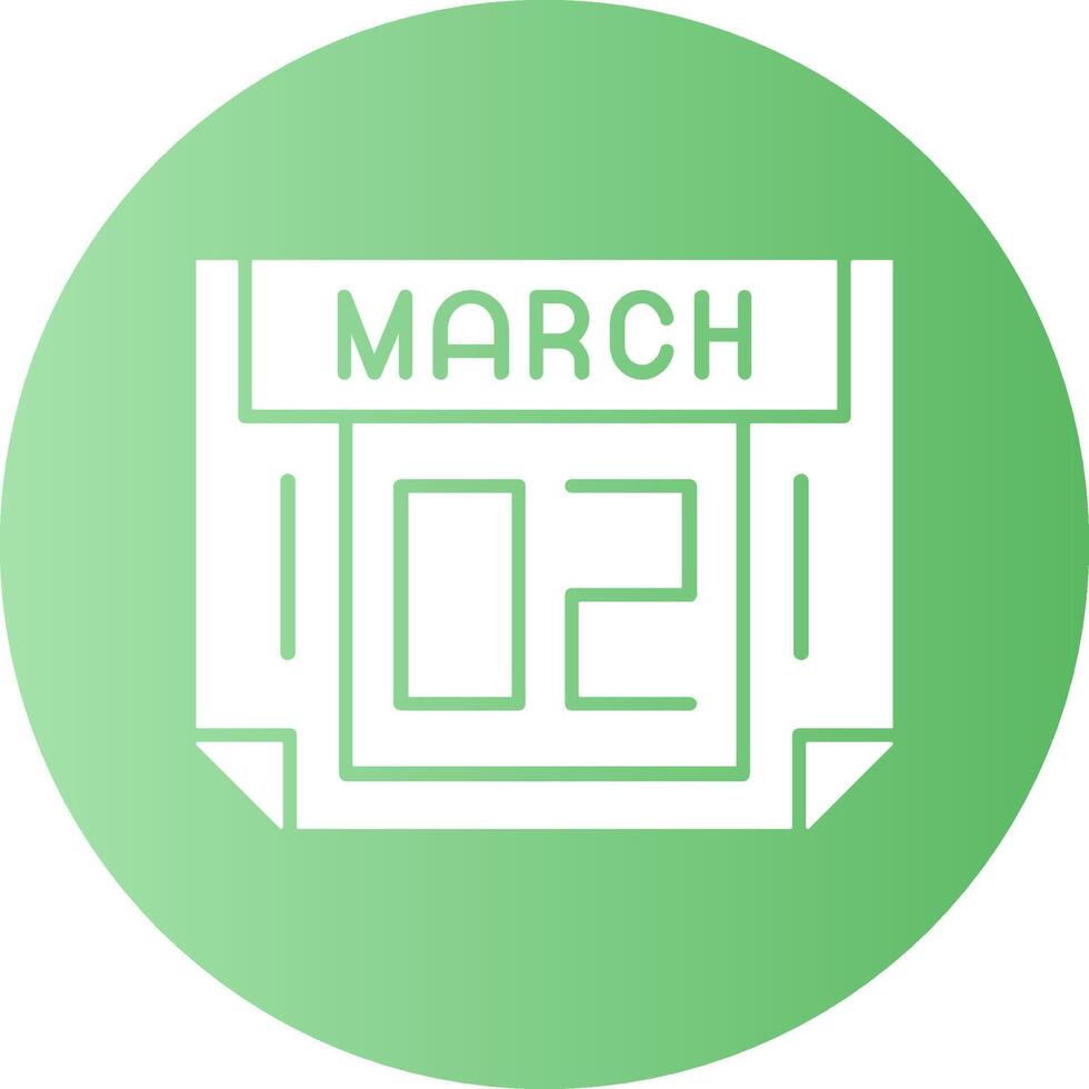 2 March Gradient Circle Icon vector