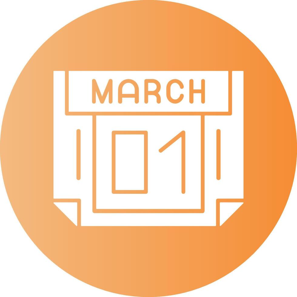 1 March Gradient Circle Icon vector