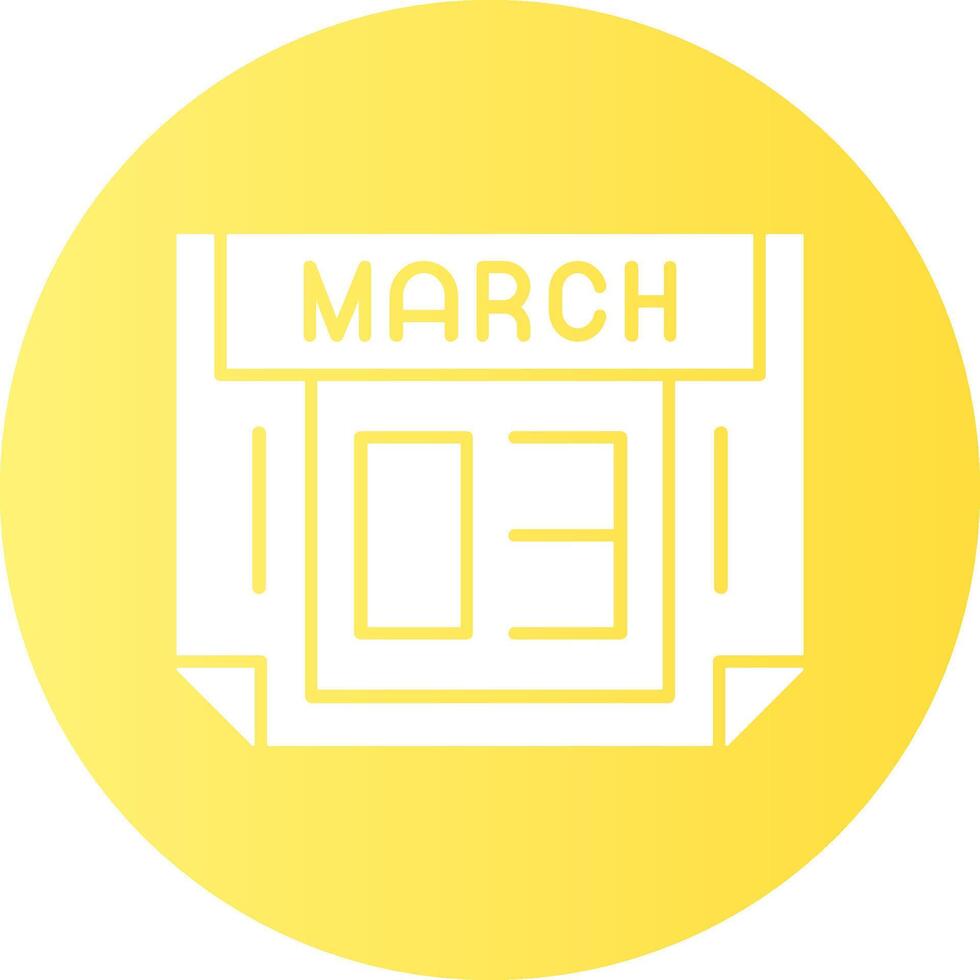3 March Gradient Circle Icon vector