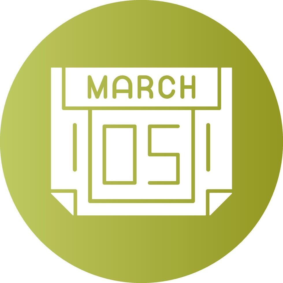 5 March Gradient Circle Icon vector