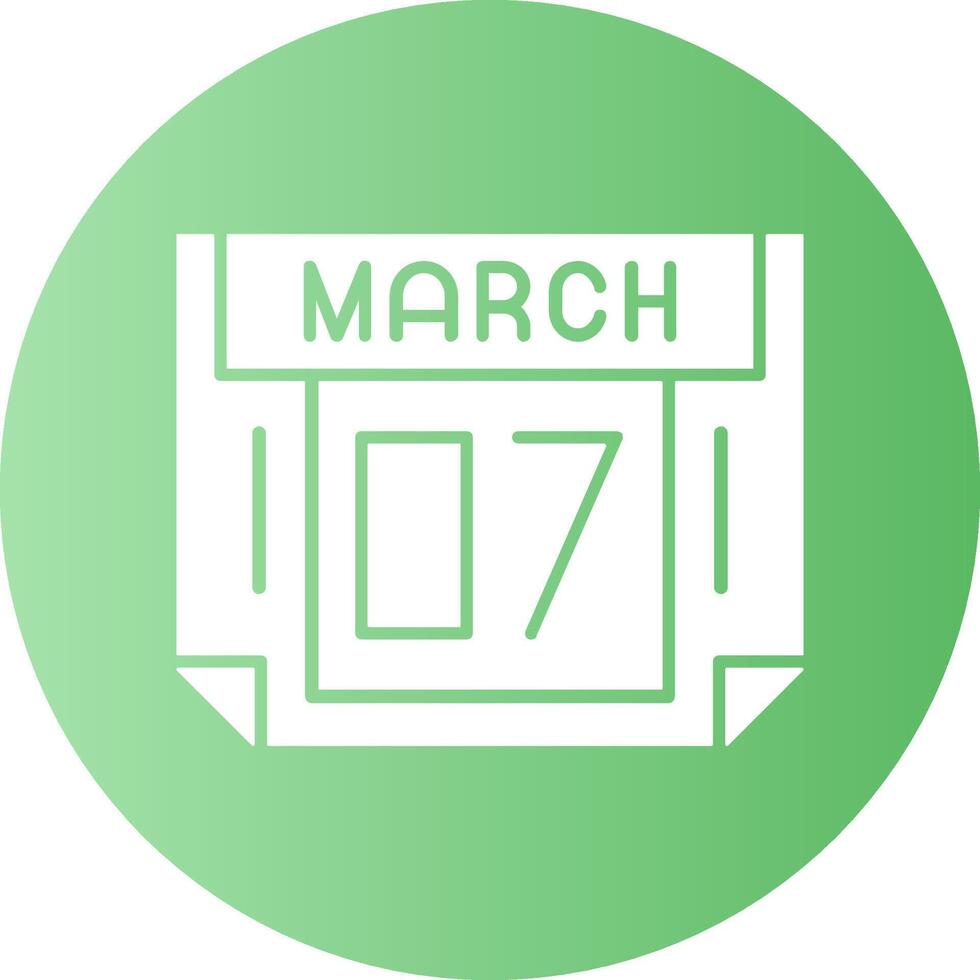7 March Gradient Circle Icon vector