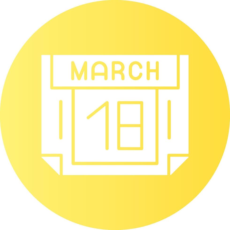 18 March Gradient Circle Icon vector