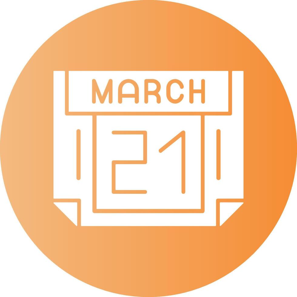 21 March Gradient Circle Icon vector